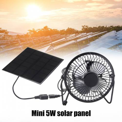 Mini ventilator alimentat cu panou solar de 5W 4 inch Ventilator portabil pentru sera Ventilator solar de evacuare pentru birou - in aer liber -...