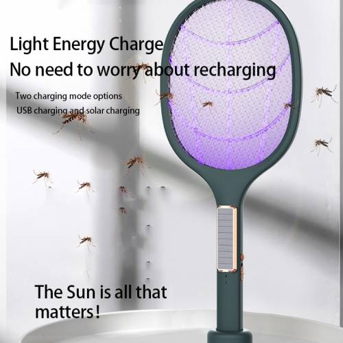 Oferta fierbinte 5000V Racheta electrica Swatter Zapper cu lumina UV Panou solar de incarcare Reincarcare Vara Tantari Swatte Anti insecte