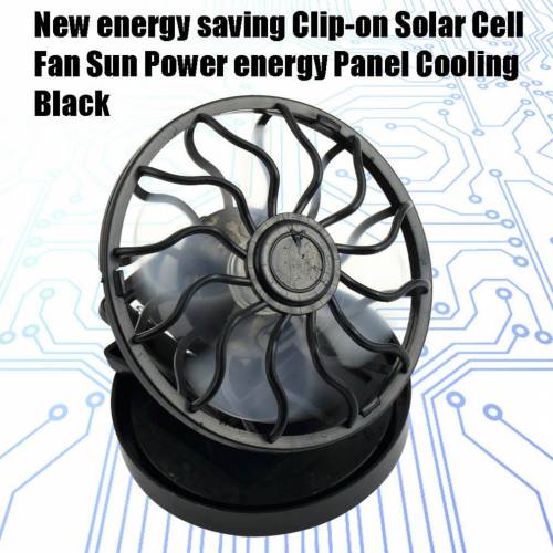 Ventilator cu celule de energie solara cu clips pentru economisire de energie Panoul de energie solara Racire Negru rece Portabil Vara Pentru...