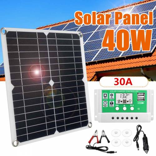 40W 18V panou solar celule solare monocristaline siliciu panou solar panou de energie + 10/20 / 30A controler baterie solara kit incarcator