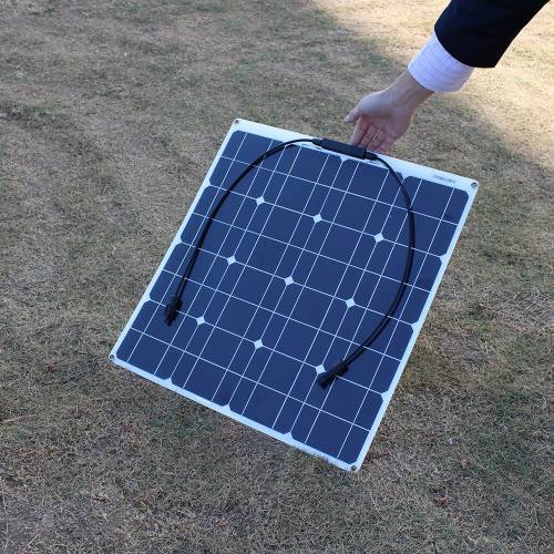 50W 12V 100W Fibra de sticla neagra Panou solar monocristalin semi-flexibil pentru incarcare baterie de 12V pe barci - rulote - caravane -