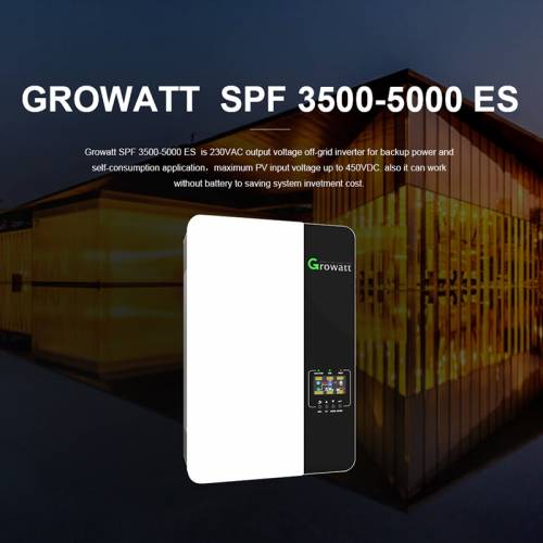 Invertor hibrid Growatt Controller MPPT Off Grid 5000W 5KW KVA 48VDC 220 / 230V AC Tensiune PV 450V Wifi Wave sinusoidal pur SPF 5000 ES