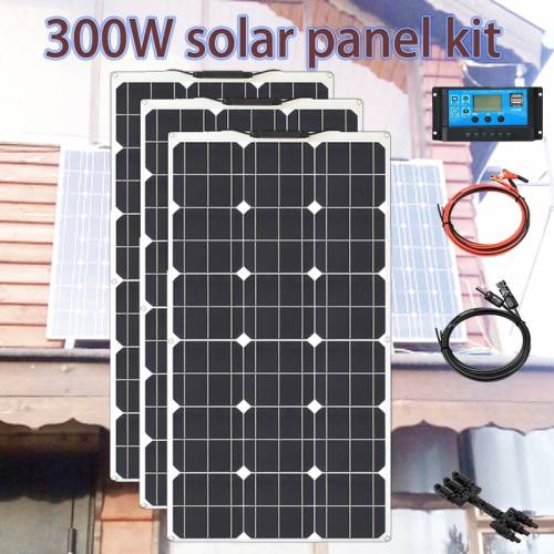 Kit panou solar 300W 200w 100w controler modul de panouri solare flexibile pentru rulota rulota barca baterie masina 12v incarcare energie
