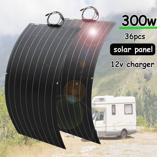 Panou solar 300w 200w 150w 12v kit complet incarcator solar flexibil pentru baterie 12v/24v masina barca frigider acasa camping 1000w