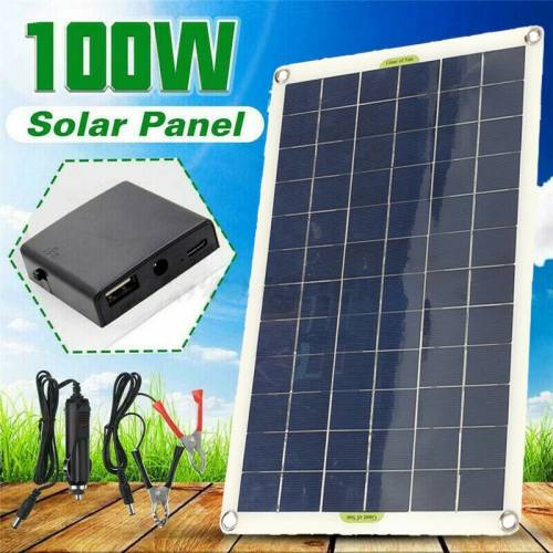 Set incarcator panou solar 100 W + controler 100A Panou incarcator portabil de alimentare pentru camping pentru accesorii pentru drumetii pentru barci
