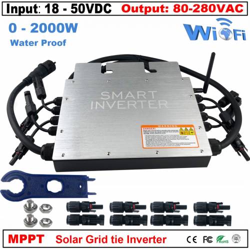 1400W 1600W Micro Invertor Solar MPPT On 24/36/48V Grid Tie Invertor Invertor 110V 220V Grid System Suport Panou Solar 4*350W