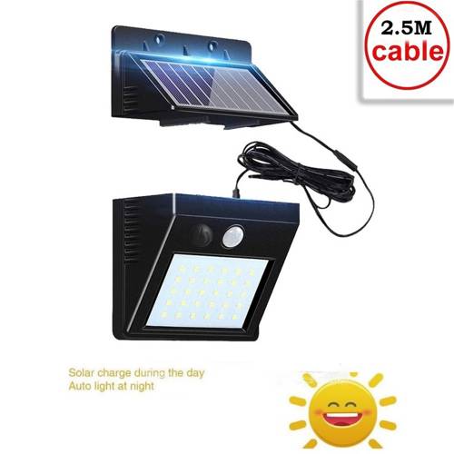 30 Leds Lumina solara Senzor de miscare impermeabil Lampa de perete Iluminat cu panou de iluminat Strada Lumini de gradina in aer liber Negru Culoare...