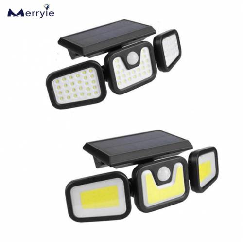 Lampa de panou solar impermeabil in aer liber cu senzor de miscare Lampa de perete cu energie solara cu LED-uri de urgenta pentru gradina curte curte...