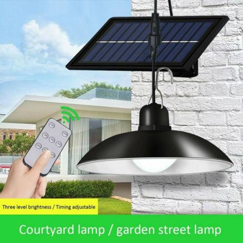 Panou solar alimentat cu LED suspendat cu lumina impartita Lampa de perete Timp de iluminat Raft Telecomanda Gradina Strada Curte Interior Exterior
