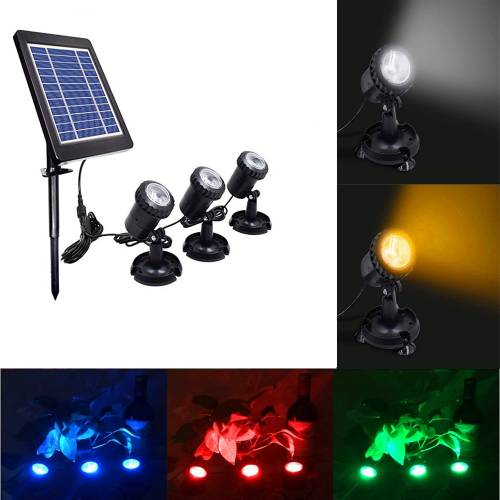 Panou solar cu LED-uri lumina subacvatica iaz lumina peisaj reflectorizant impermeabil 2 moduri proiector lumina pentru iaz gazon gradina Decora