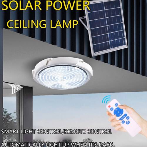 Plafoniera solara de exterior cu 60 LED - cu telecomanda - panou impermeabil - lampa cu energie solara - cu lumina de coridor de linie pentru...