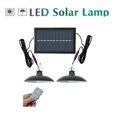 Telecomanda cu 30 de leduri cu 2 capuri - abajur retro - lampa solara pentru exterior - lampa interioara si panou solar reglabil pentru patio -...